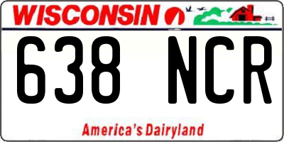WI license plate 638NCR
