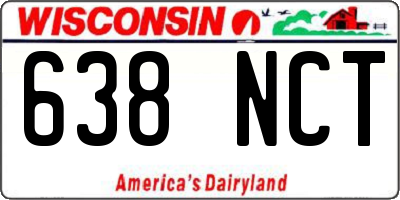 WI license plate 638NCT