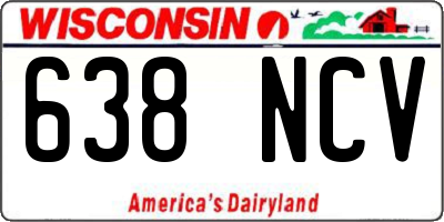 WI license plate 638NCV