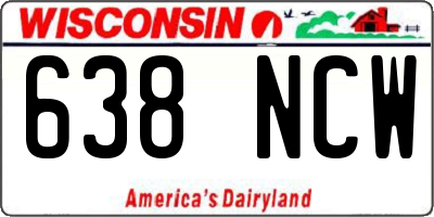 WI license plate 638NCW