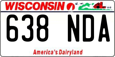 WI license plate 638NDA