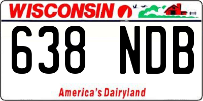 WI license plate 638NDB