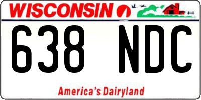 WI license plate 638NDC