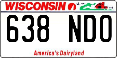 WI license plate 638NDO