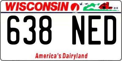 WI license plate 638NED