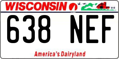 WI license plate 638NEF