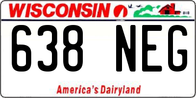 WI license plate 638NEG