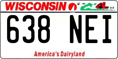 WI license plate 638NEI