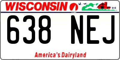 WI license plate 638NEJ