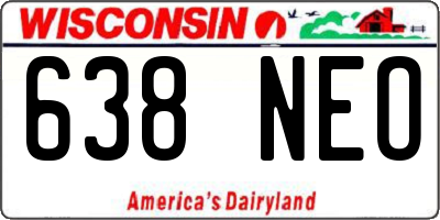 WI license plate 638NEO