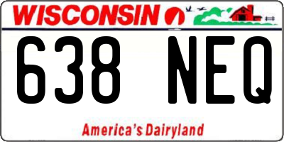 WI license plate 638NEQ