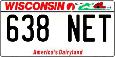 WI license plate 638NET
