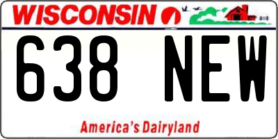 WI license plate 638NEW
