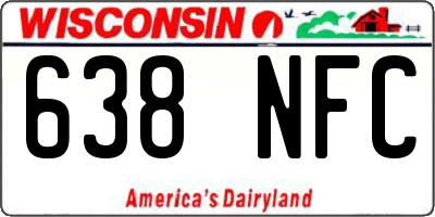WI license plate 638NFC