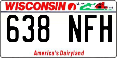 WI license plate 638NFH