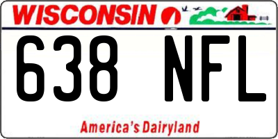 WI license plate 638NFL