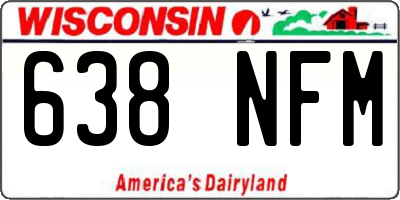 WI license plate 638NFM