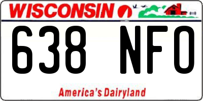 WI license plate 638NFO