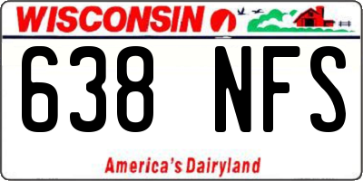 WI license plate 638NFS