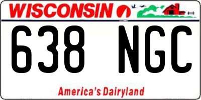 WI license plate 638NGC