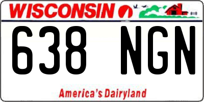 WI license plate 638NGN