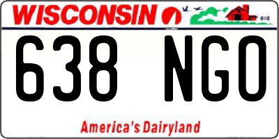 WI license plate 638NGO