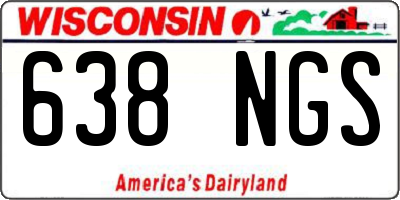 WI license plate 638NGS
