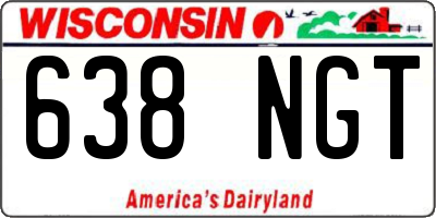 WI license plate 638NGT