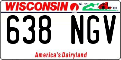 WI license plate 638NGV