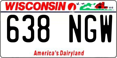WI license plate 638NGW