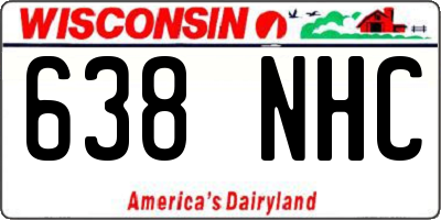 WI license plate 638NHC