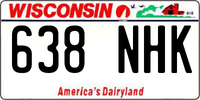 WI license plate 638NHK