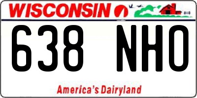 WI license plate 638NHO