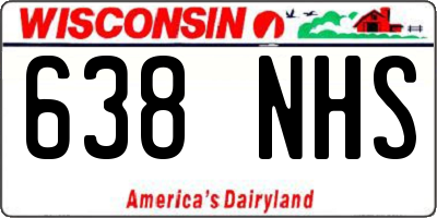WI license plate 638NHS