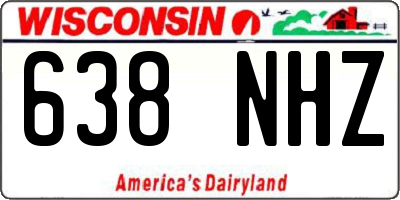 WI license plate 638NHZ