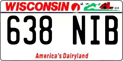 WI license plate 638NIB