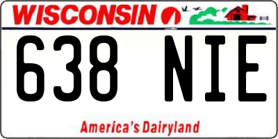 WI license plate 638NIE