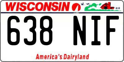 WI license plate 638NIF