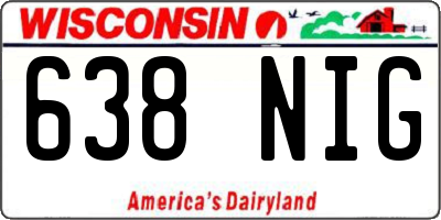 WI license plate 638NIG