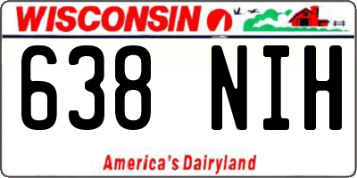 WI license plate 638NIH