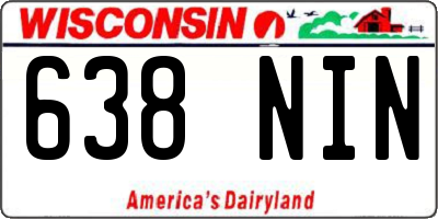 WI license plate 638NIN