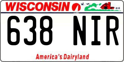 WI license plate 638NIR