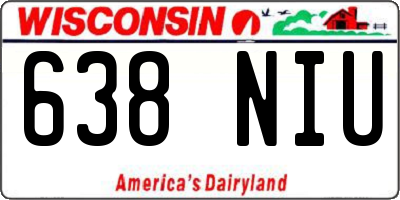 WI license plate 638NIU
