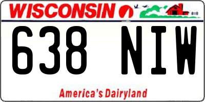 WI license plate 638NIW