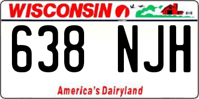 WI license plate 638NJH
