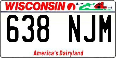 WI license plate 638NJM