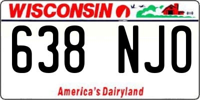 WI license plate 638NJO