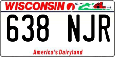 WI license plate 638NJR