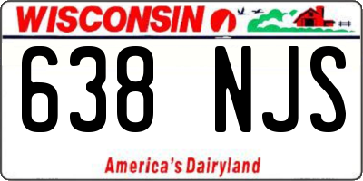WI license plate 638NJS