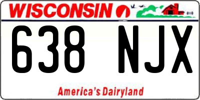 WI license plate 638NJX